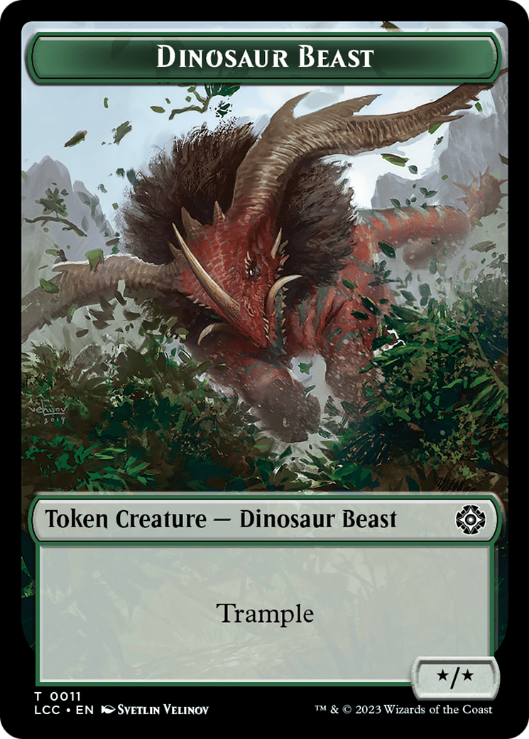 Dinosaur Beast // Dinosaur Double-Sided Token [The Lost Caverns of Ixalan Commander Tokens]