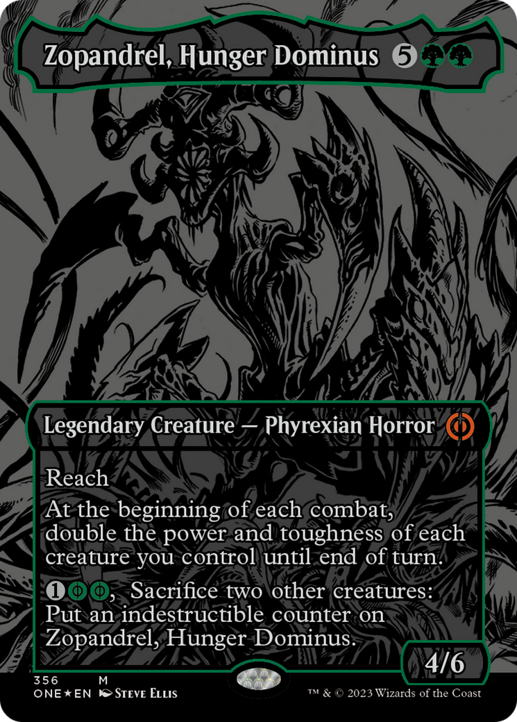 Zopandrel, Hunger Dominus (Oil Slick Raised Foil) [Phyrexia: All Will Zopandrel, Hunger Dominus (Oil Slick Raised Foil) [Phyrexia: All Will