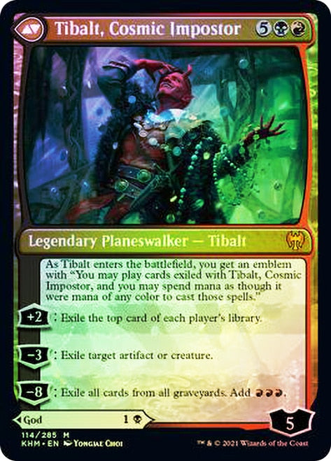 mtg cosmic cards Valki, God of Lies // Tibalt, Cosmic Impostor [Kaldheim Prerelease Pro