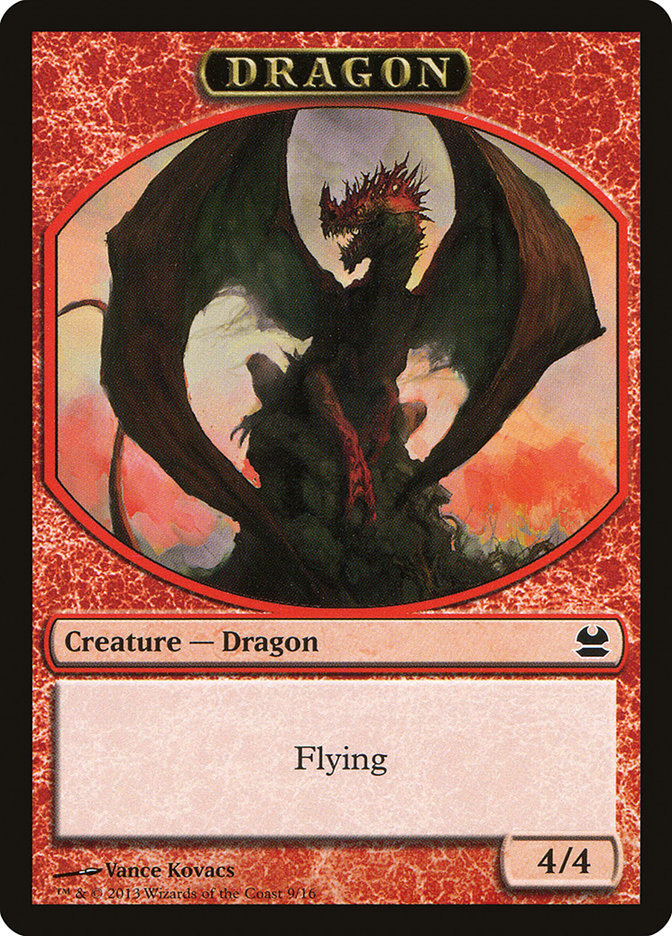 mtg dragon token cards (1/1 - Flying, Devour 2) by Matt Stawicki Outlaws of Thunder Junction Commander Tokens Type Dragon token (6/6)