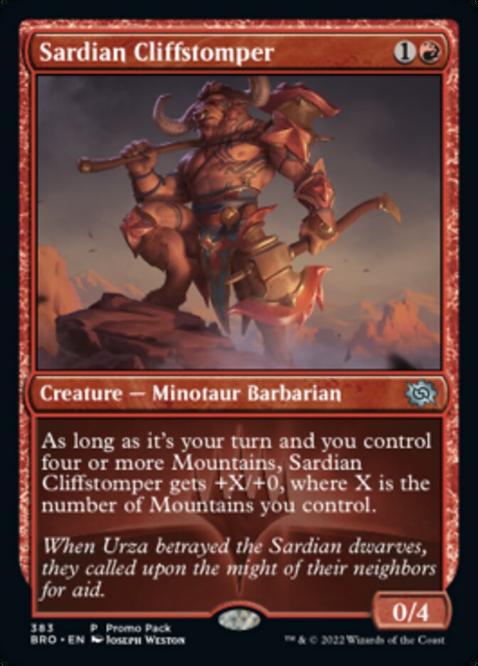 Sardian Cliffstomper (Promo Pack) [The Brothers' War Promos]