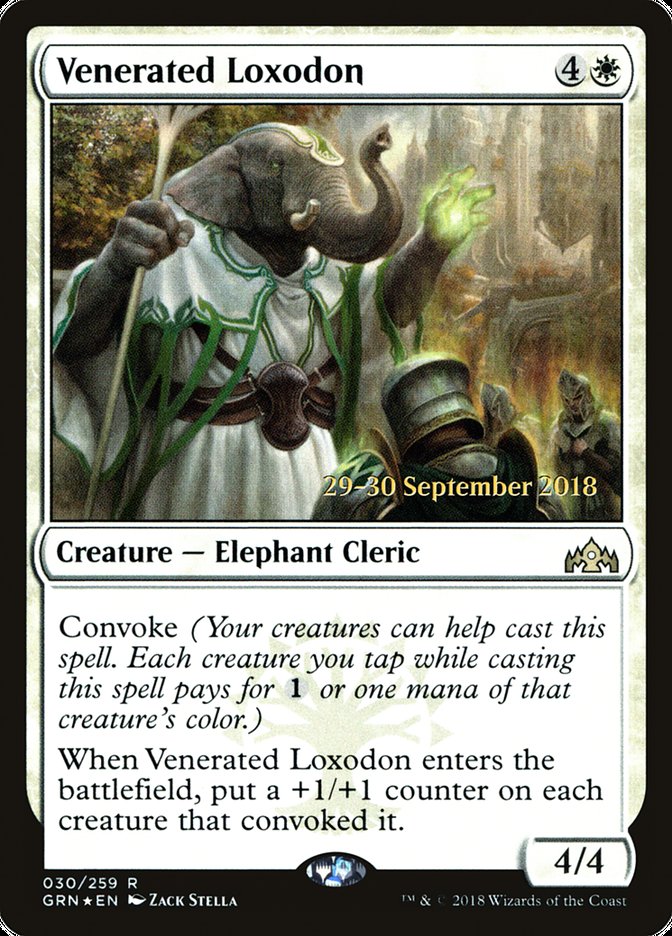 Venerated Loxodon [Guilds of Ravnica Prerelease Promos]